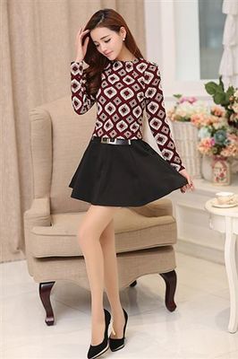 2015春款韓版拼接連衣裙 時尚修身，一件代發